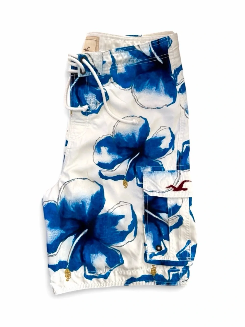 Y2K Vintage Hollister Floral Men’s Cargo Swim Board Shorts Size XL